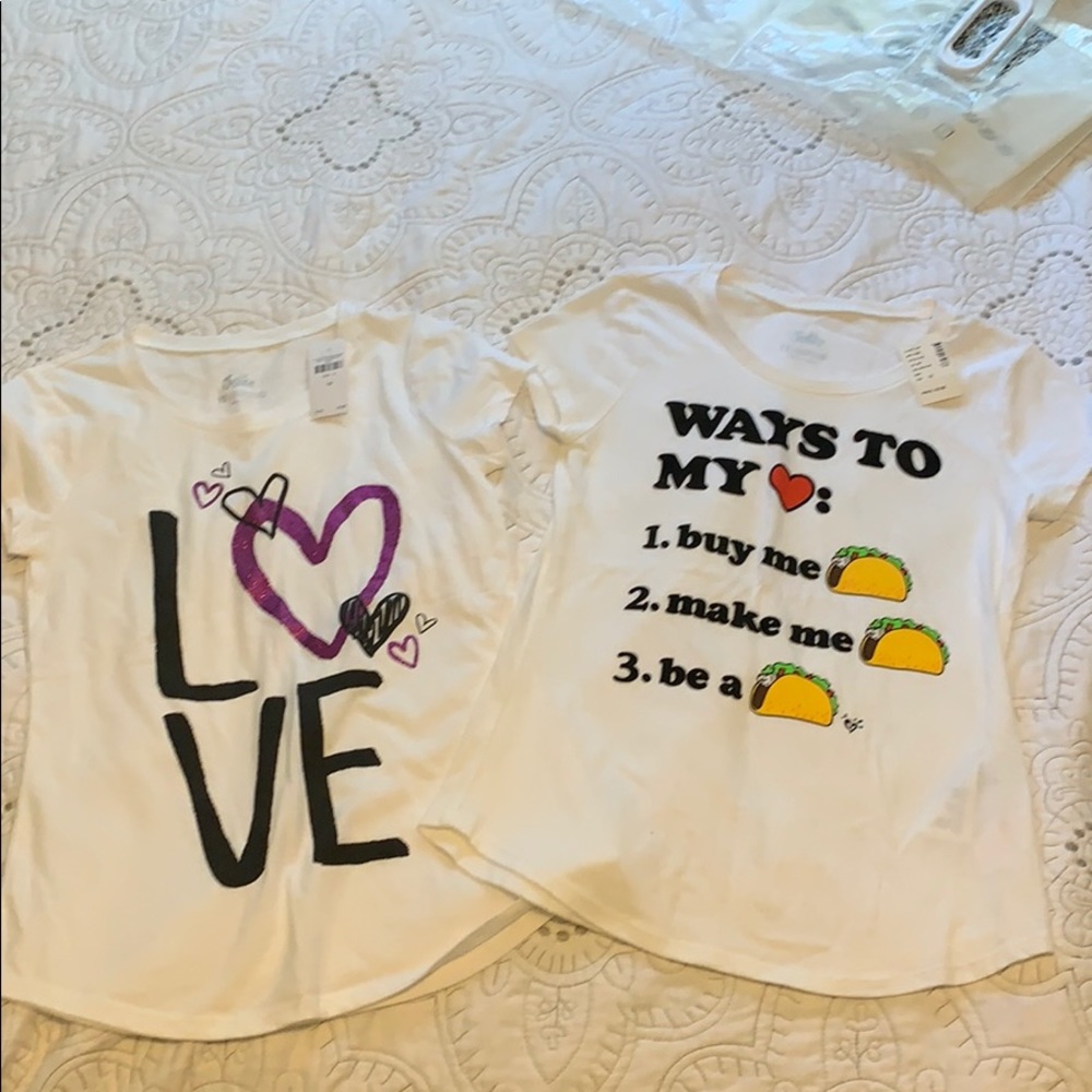 NWT Justice short sleeve tees (set of 2) size 12